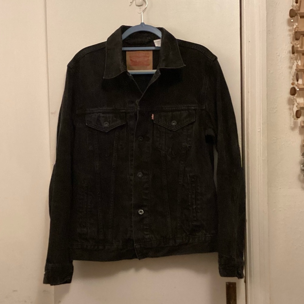 Men Vintage Authentic Levi Strauss Black jean denim jacket L